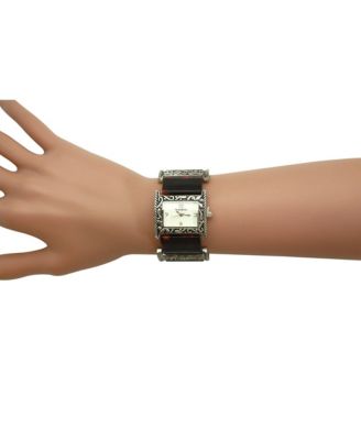 Engraved and Tortoise Elegant Women Watch