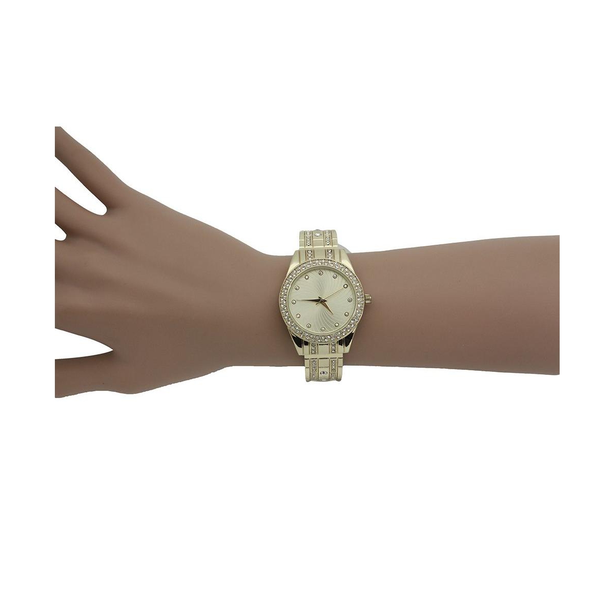 Olivia Pratt Gold Rhinestone Shiny Bangle Watch