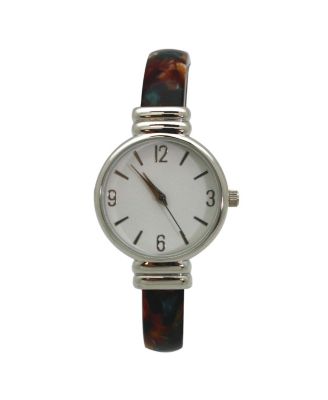 DARK BROWN SKINNY TORTOISE BANGLE WATCH