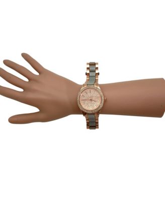 Grey Rose Gold Rhinestones Dial Women Watch