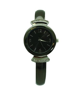 Gunmetal Silver Classic Every Day Metal Bangle Watch