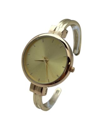 Gold Big Face Minimalist Bezel Bangle Women Watch