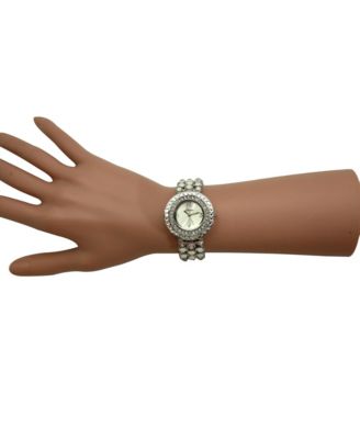 Silver Shiny Rhinestones Metallic Women Watch