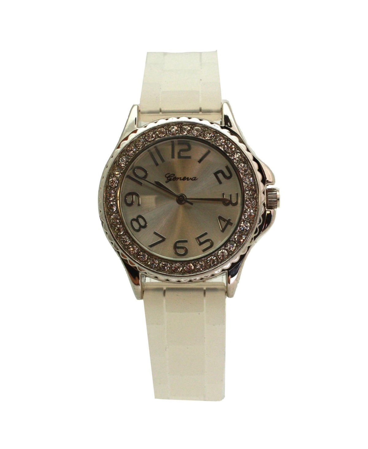Olivia Pratt Clear Every Day Thin Band Silicone and Rhinestones Colorful Women Watch