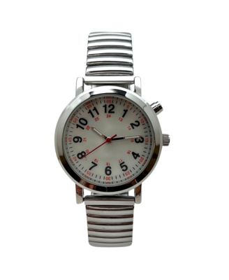 Silver Stretch Band Easy Read Nurse Watch with Second Hand Women Watch