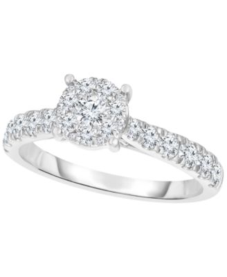 Macy's - Solitaire Diamond Halo Plus Engagement Ring (1 ct. t.w.) in 14K White Gold