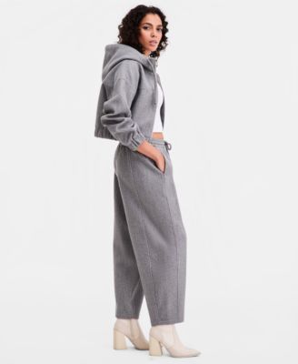 Women's Felt Barrel-Leg Drawstring Pants, Macy's Exclusive