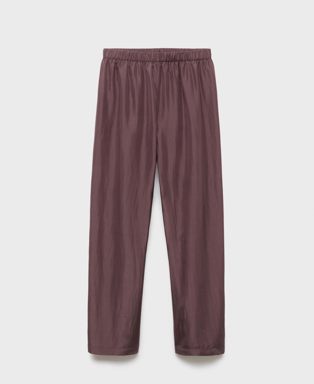 Mango Habotai Silk Pajama Pants In Purple