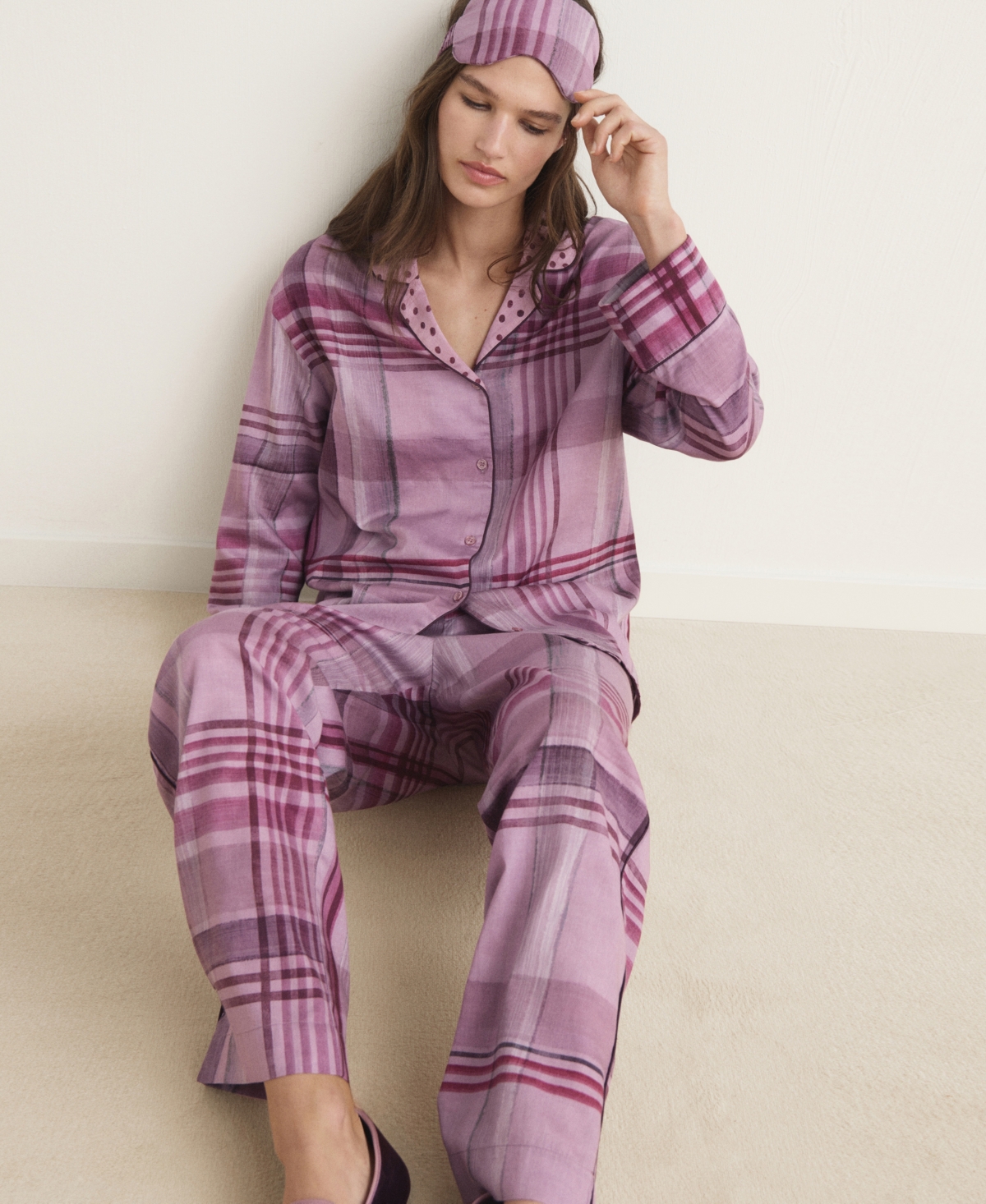 Mango Print Pajama Pants In Purple