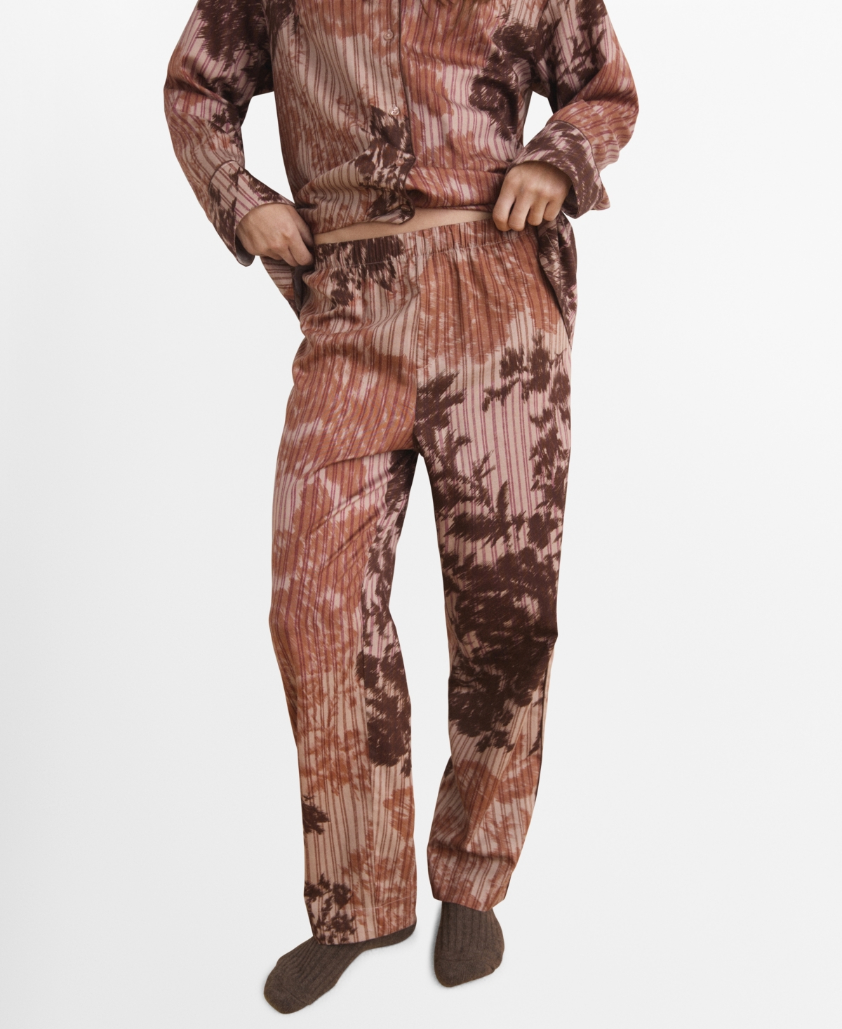 Mango Women's Blurred Print Pajama Bottoms