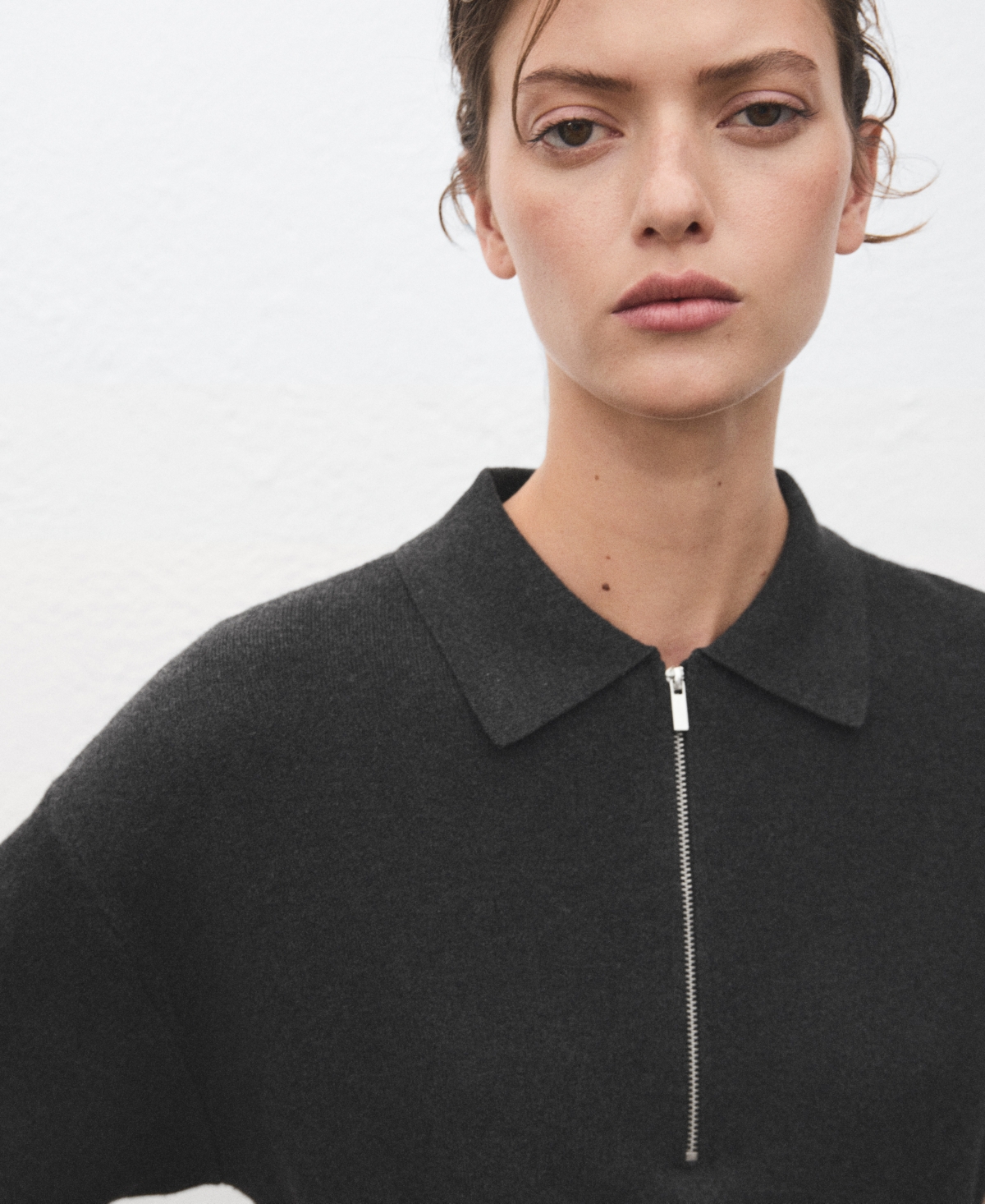 Mango Polo Dress In Black