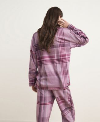 Women's Piping Detail Printed Pajama Shirt