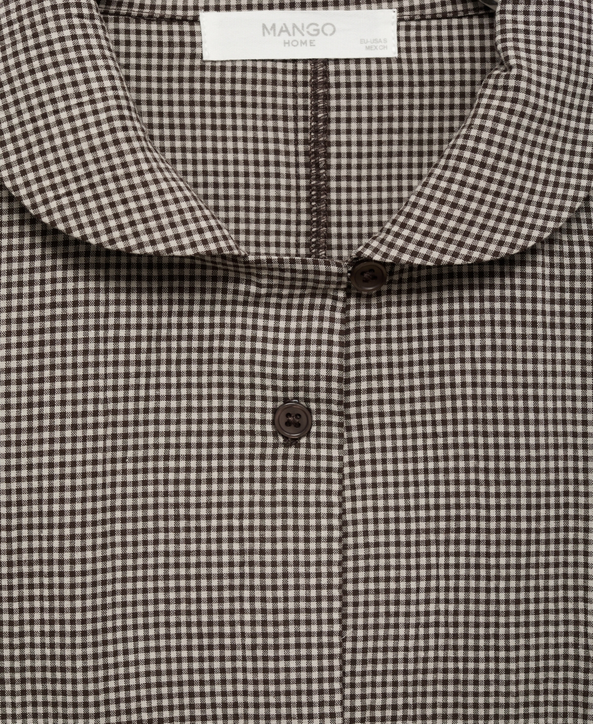 Mango Women's Two-piece Cotton Gingham Pajamas In Brown