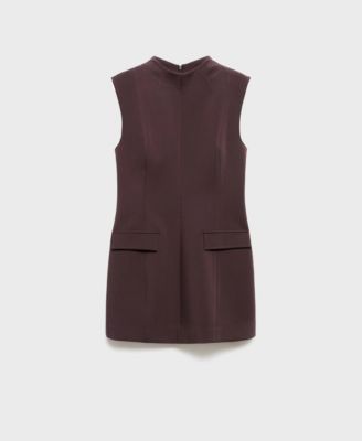 Women's Patch Pockets Short Dress