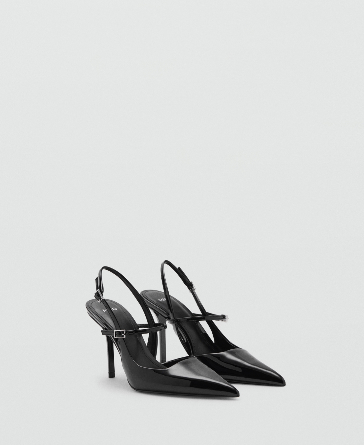 Mango Women's Straps And Buckle Patent Leather Shoes In Black