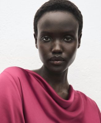 Women's Flared-Sleeve Satin Dress