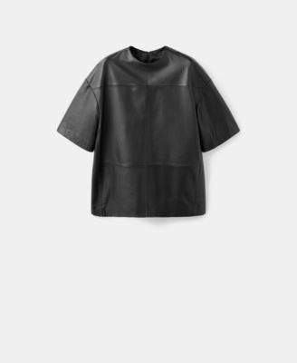 Women's Leather Oversized T-Shirt