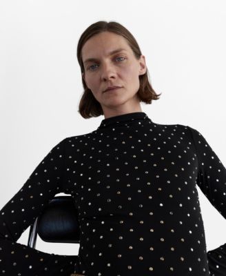 Women's Long-Sleeved Crystal Bodysuit