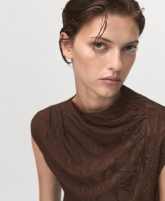 Women's Jacquard Floral-Print Top