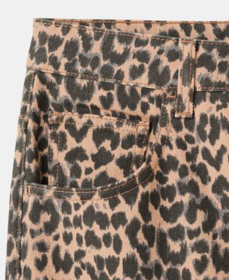 Women's Leopard-Print Straight Jeans