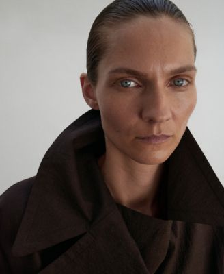 Women's Long Virgin Wool Trench Coat