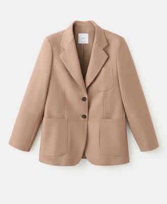 MANGO - Women's Pockets Wool Blend Suit Blazer