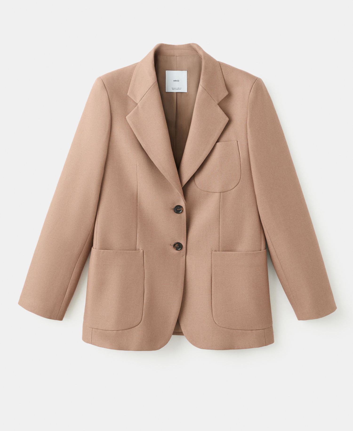 Women's Pockets Wool Blend Suit Blazer