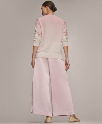 Women's Long Sleeve Wool Cashmere Blend Dye Dip Sweater