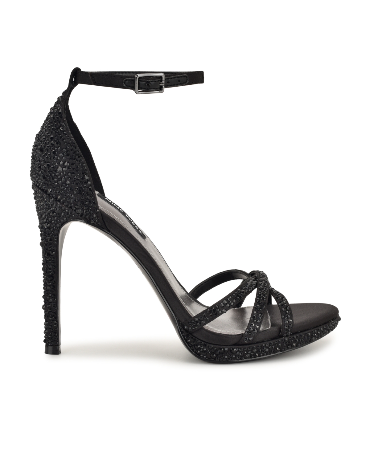 Nine West Women's Lartay Embellished Strappy Stiletto Dress Sandals In Black