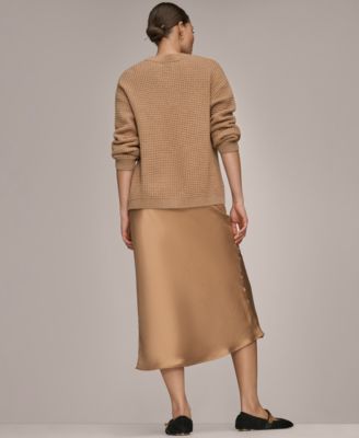 Women's Long Sleeve Waffle Stitch Sweater