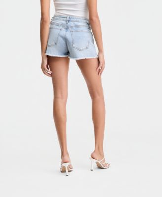 Women's Rhinestone Embellished High-Rise Denim Shorts, Macy's Exclusive