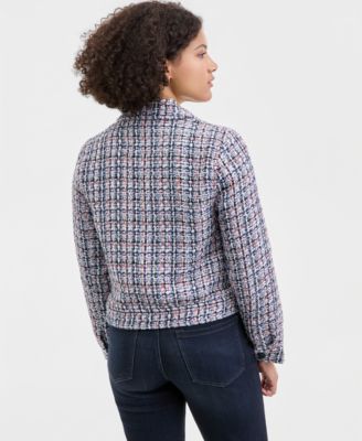 Women's Button-Front Boucl&eacute; Jacket