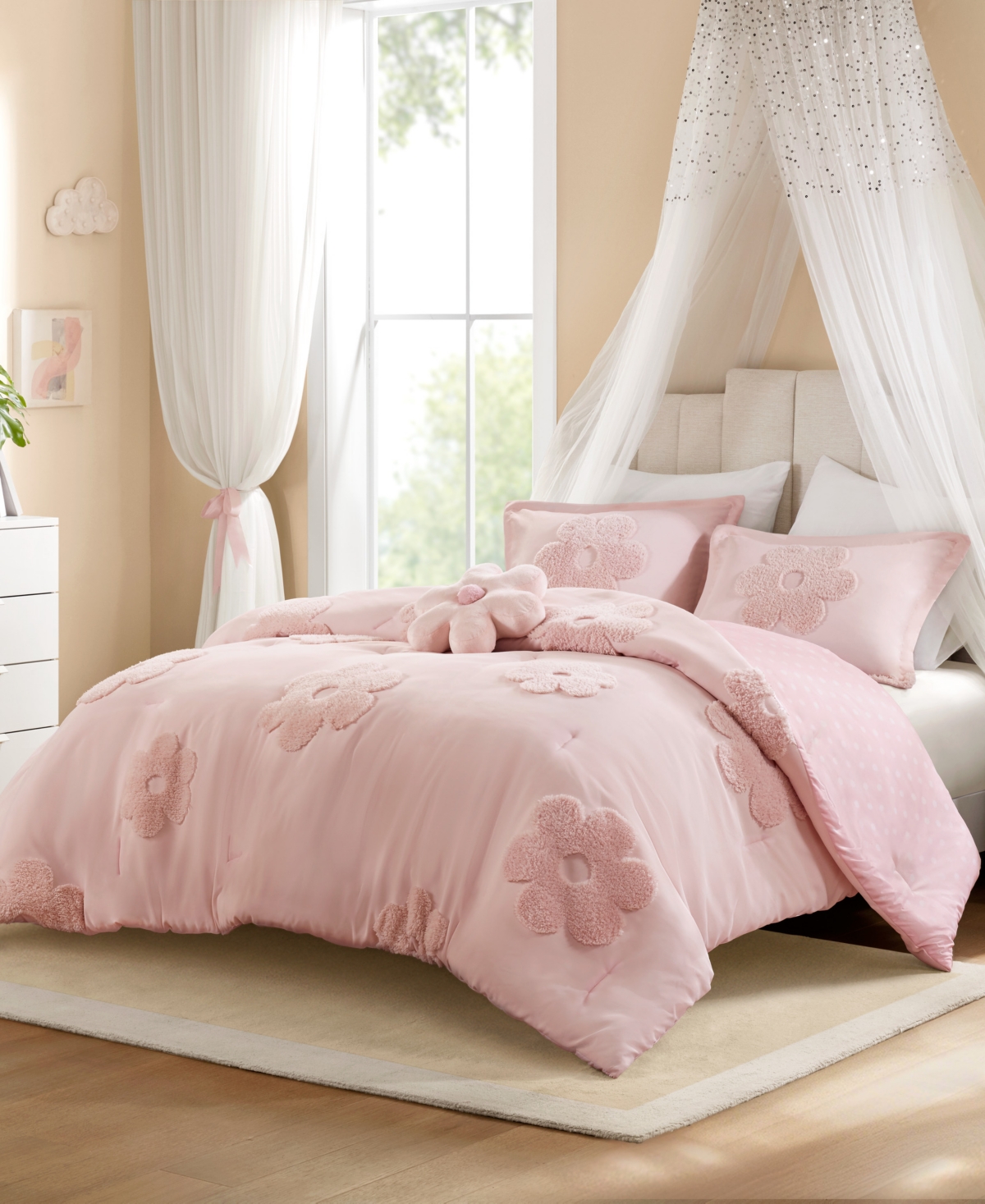 Intelligent Design Gracie Floral Reversible 4-pc. Comforter Set, Full/queen In Pink