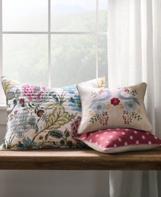 Angelica Embroidered Decorative Pillow, 14" x 18"