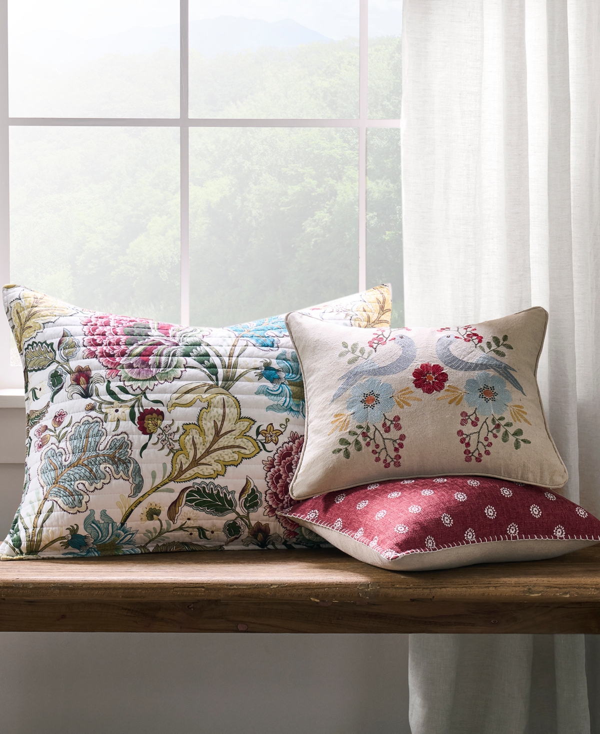 Levtex Angelica Embroidered Decorative Pillow, 14" x 18"