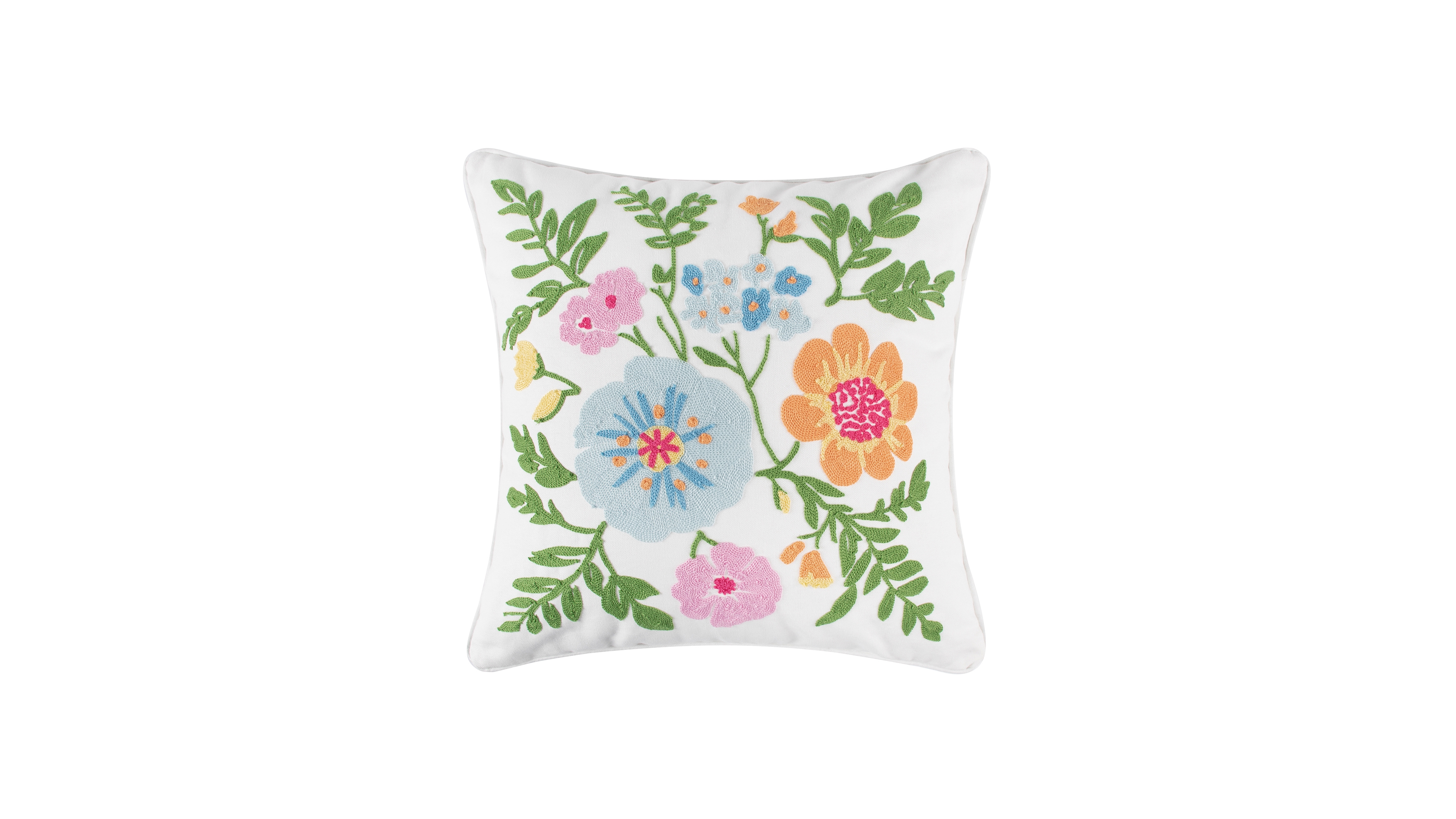Levtex Blooming Hillside Embroidered Decorative Pillow, 18" x 18"