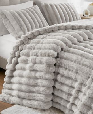 Jasmine Faux Fur Reverse to Velvet 3-Pc. Comforter Set, Full/Queen