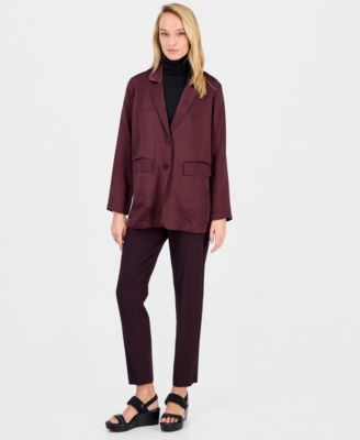 Women's Satin Notch Collar Blazer