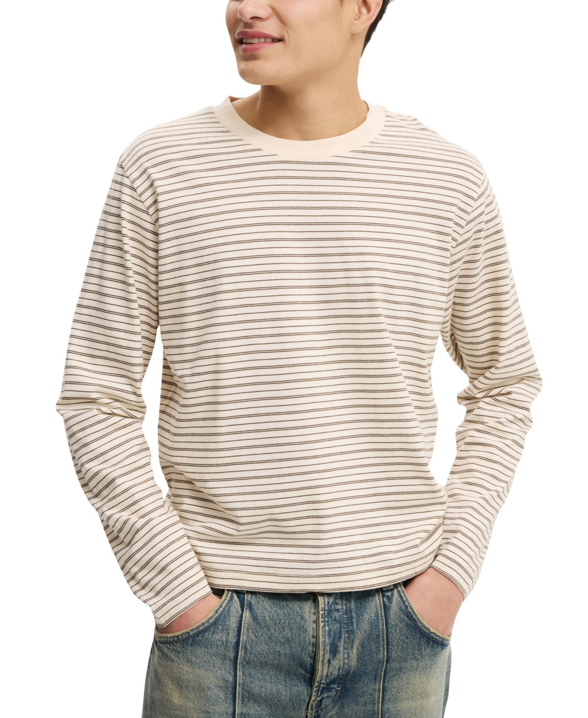 Cotton On Men's Cropped Fit Long-Sleeve T-Shirt