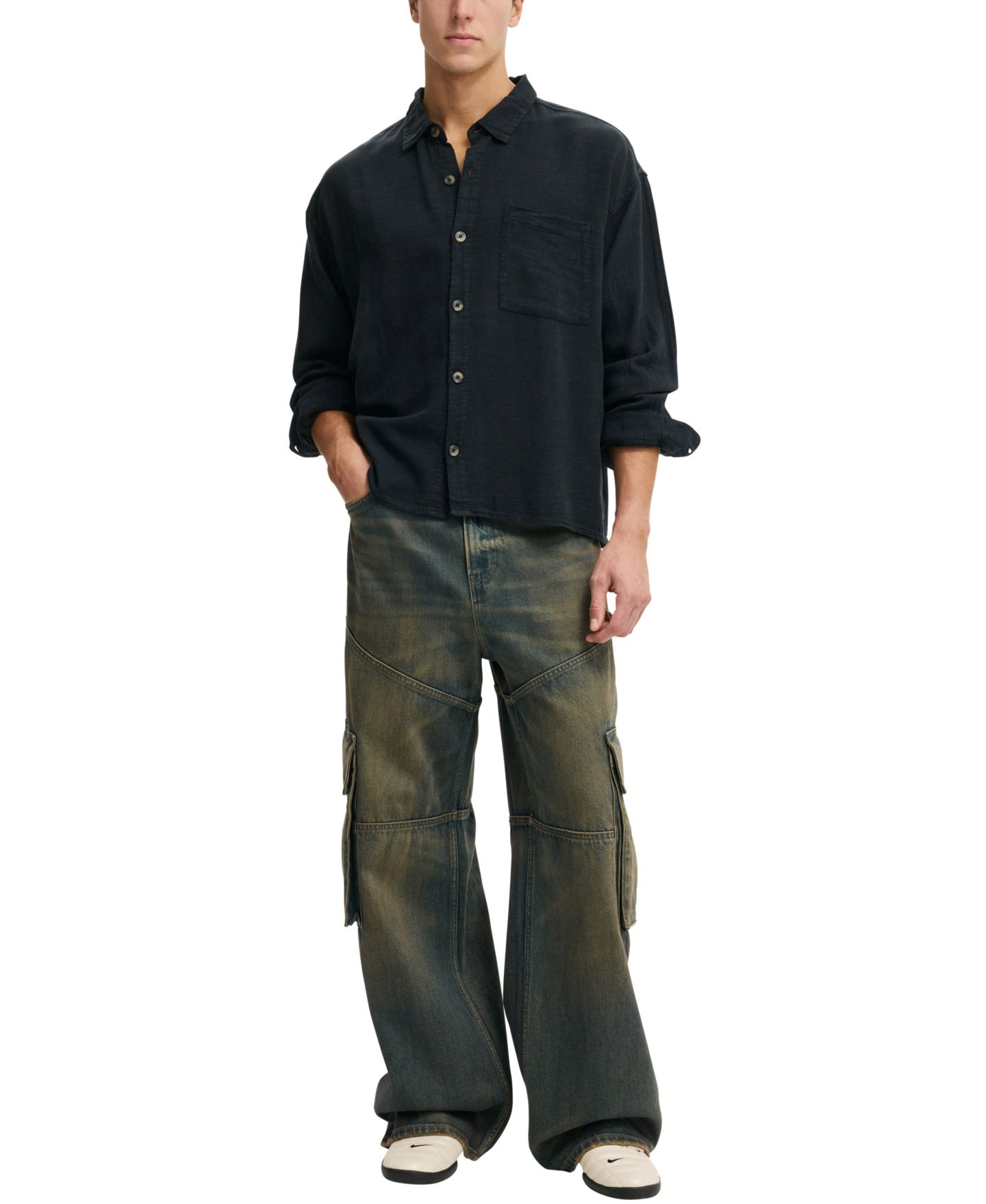 Мужские джинсы COTTON ON Super Baggy Jean, цвет: Синий — фото 2