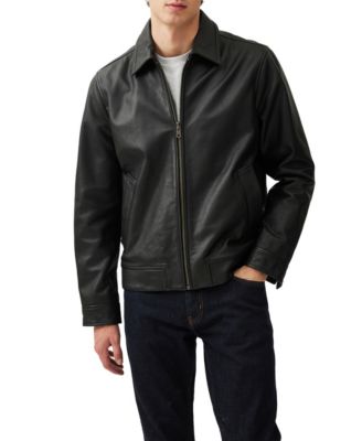 Rodd & Gunn - Men's Haymarket Zip Front Leather Jacket