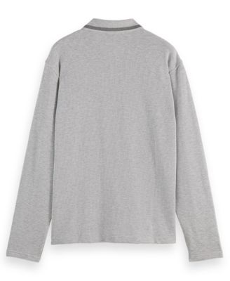 Men's Structured Long-Sleeve Polo Shirt