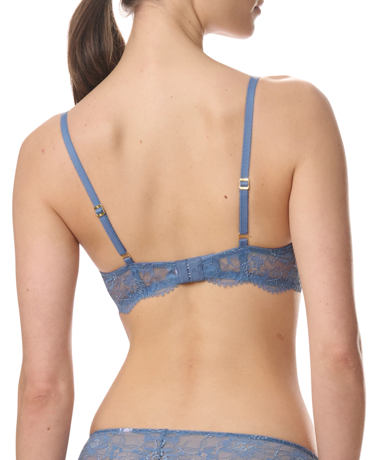 Ralph Lauren Women's Unlined Lace Full Coverage Bra In Blue