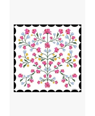 Double Sided Silk Scarf Floral Echo