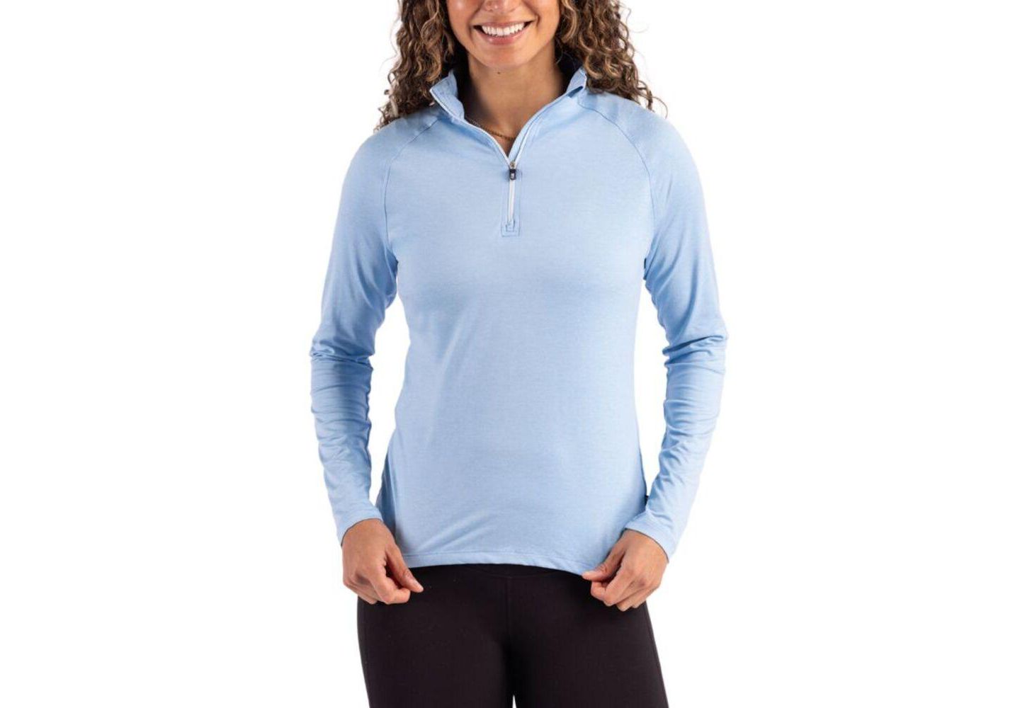 Женские куртки Cutter & Buck Coastline Epic Comfort Recycled Quarter Zip, цвет: Atlas — фото 1
