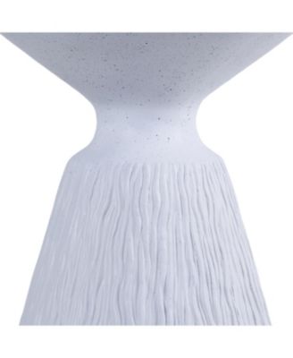 Streamdale Cement Outdoor End Table - Modern Round Side Table