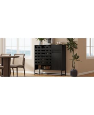 Black Woven Door Accent Cabinet - Kitchen/Living/Dining