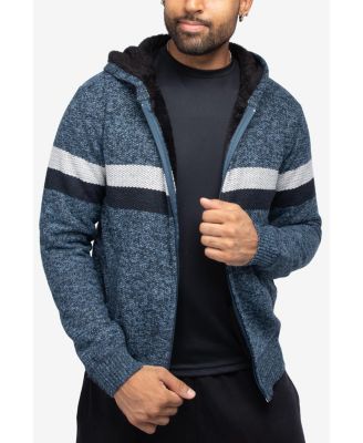 Men's Zip Up Fleece Lined Cardigan Hooded Sweater