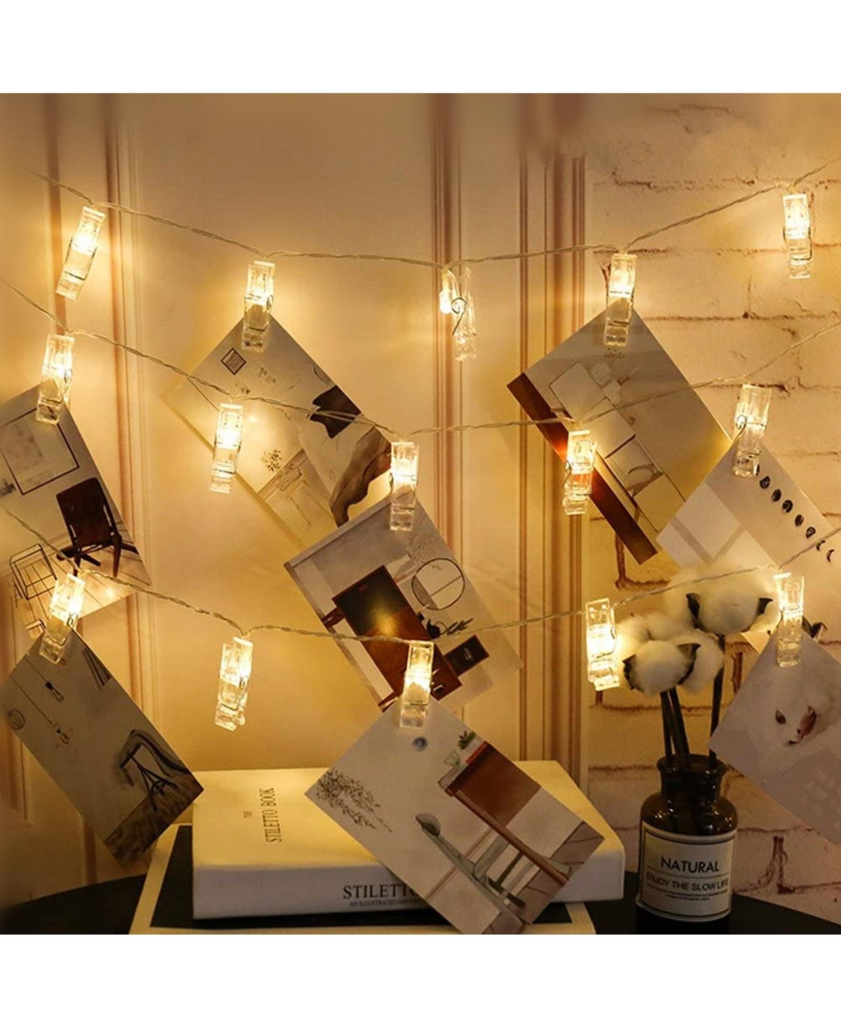 Twinkle Star Led Photo Clips String Lights Battery Operated Fairy Lights