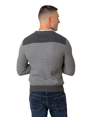 Men's Organic Crew Neck Shoulder Detail Sweater